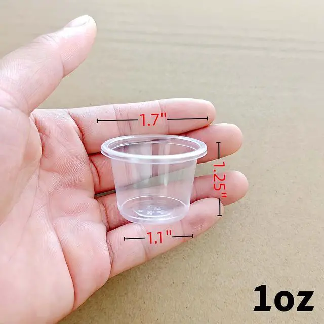 Alt view image 4 of 7 - 200 pcs Mini Plastic Shot Glasses Disposable Small CupsClear Communion Cup for Sample Tasting,Little 1oz-1.5-2-3 Ounce Mouthwash Cups Tiny (200, 0.75OZ)
