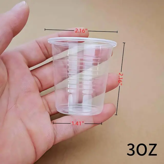 Alt view image 7 of 7 - 200 pcs Mini Plastic Shot Glasses Disposable Small CupsClear Communion Cup for Sample Tasting,Little 1oz-1.5-2-3 Ounce Mouthwash Cups Tiny (200, 0.75OZ)