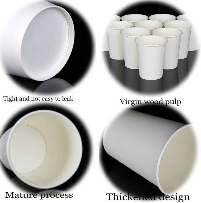 Alt view image 2 of 6 - 1.4 X 2 Inch White Small Premium Quality Paper Coffee Cups, Disposable Mini Bathroom Mouthwash Cups - Small Paper Cups for Parties, Picnics, Travel (3 oz. - 100 Count)