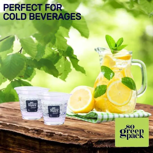 Alt view image 6 of 7 - Eco-Friendly PLA Compostable 9oz Cups (50 Pieces) Biodegradable Disposable Party Cups for Drinks, Snacks & Desserts