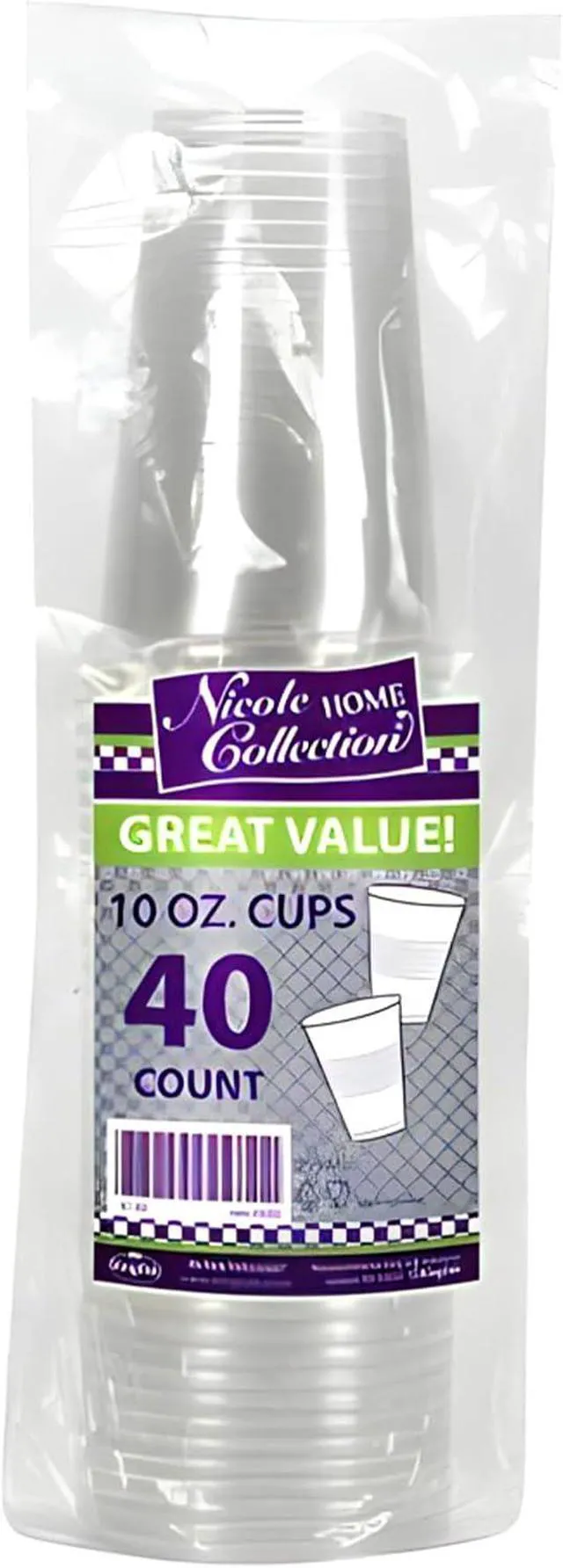 Alt view image 6 of 6 - Premium Clear Plastic Cups - 10 oz (40 Pack) - Elegant, Sturdy & Transparent Party Drinkware - Perfect for Any Occasion
