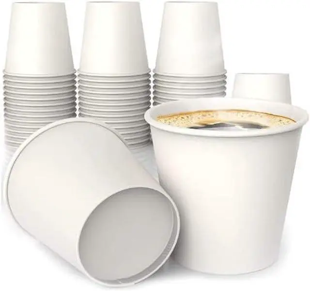 Main image of Lakesstory 50 Pack 4 oz White Paper Cups Disposable Hot & Cold Drinking Cups for Coffee, Tea, Water, Juice, Bathroom, Mouthwash, Espresso Ideal for Home, Office, Party, Travel Use