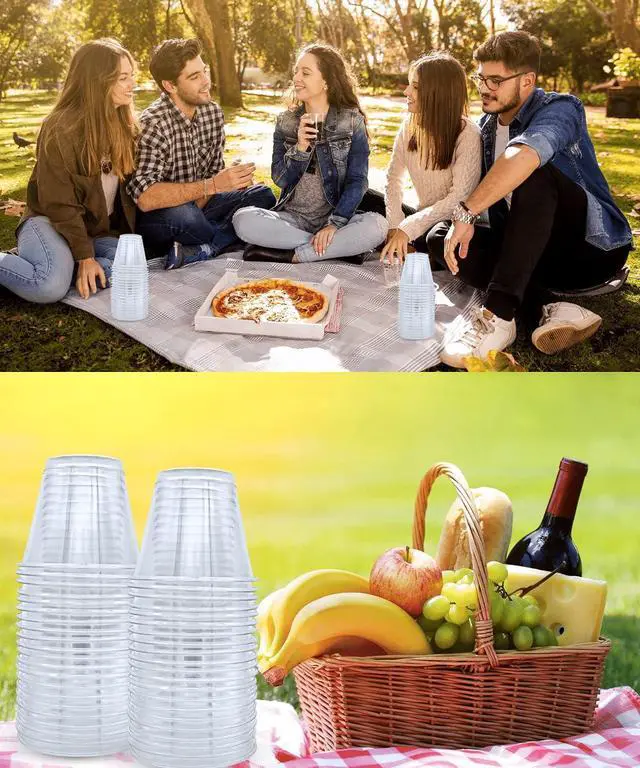 Alt view image 7 of 7 - Aatriet 9 oz Clear Plastic Cups, 50 Pack Classic Clear Disposable Wine Cups for Wedding & Party, Elegant Cocktail Cup, Plastic Tumblers for Iced Coffee, Cold Beverage