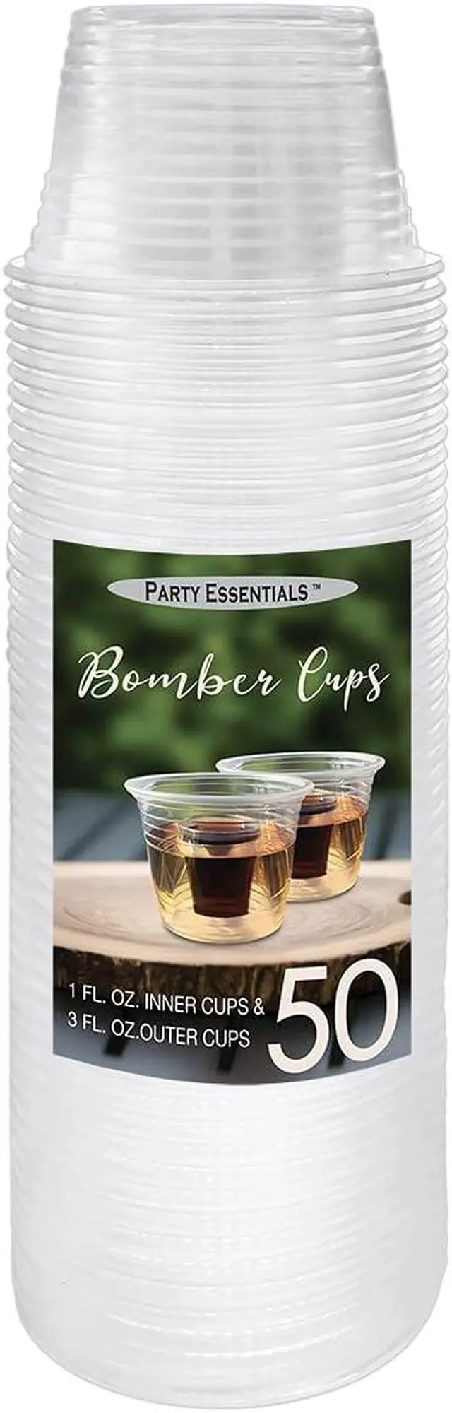 Alt view image 3 of 7 - Party Essentials Plastic Bomber Cups, Jager Bomb Shot Glasses, 3 oz. Clear, 50 Ct