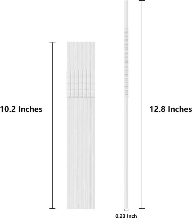 Alt view image 3 of 7 - 100 Pcs Individually Paper-Wrapped Clear Plastic Straws, 10.2'' Long, 0.23'' Diameter Disposable Drinking Straws, Perfect for tall cups or tumblers.