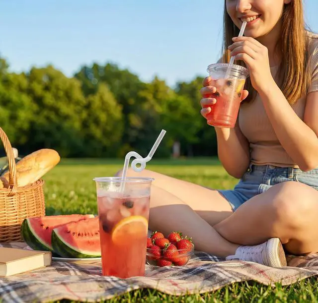 Alt view image 6 of 7 - 100 Pcs Individually Paper-Wrapped Clear Plastic Straws, 10.2'' Long, 0.23'' Diameter Disposable Drinking Straws, Perfect for tall cups or tumblers.