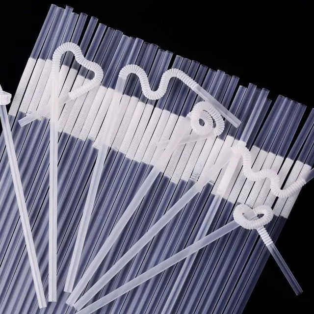 Alt view image 7 of 7 - 100 Pcs Individually Paper-Wrapped Clear Plastic Straws, 10.2'' Long, 0.23'' Diameter Disposable Drinking Straws, Perfect for tall cups or tumblers.