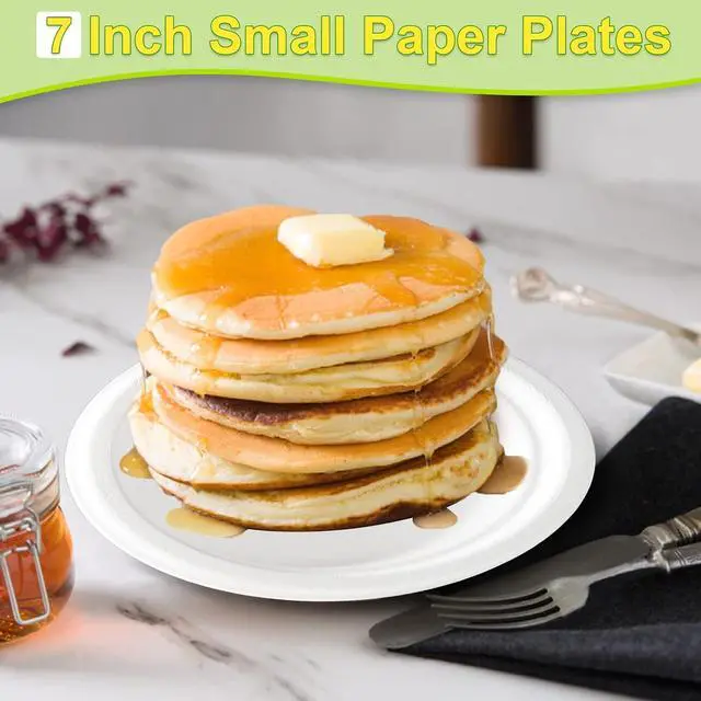 Alt view image 2 of 6 - Small Paper Plates 7 inch, 50 Pack Disposable Dessert Plates