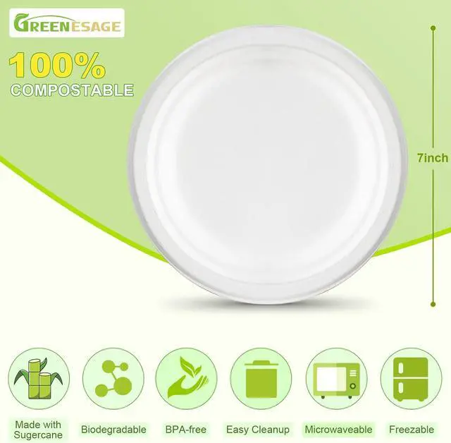 Alt view image 6 of 6 - Small Paper Plates 7 inch, 50 Pack Disposable Dessert Plates