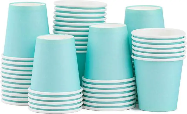 Main image of 50 Pack 3 oz Paper Cups, Blue Bathroom Cups, Mouthwash Cups