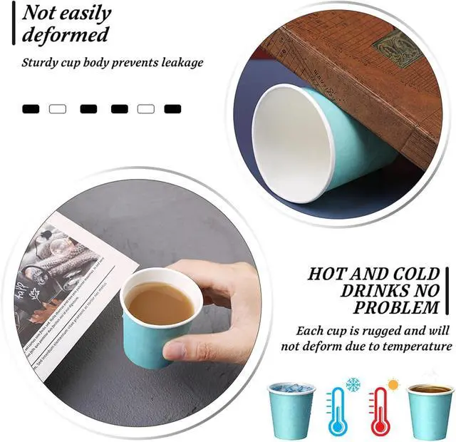 Alt view image 5 of 7 - 50 Pack 3 oz Paper Cups, Blue Bathroom Cups, Mouthwash Cups