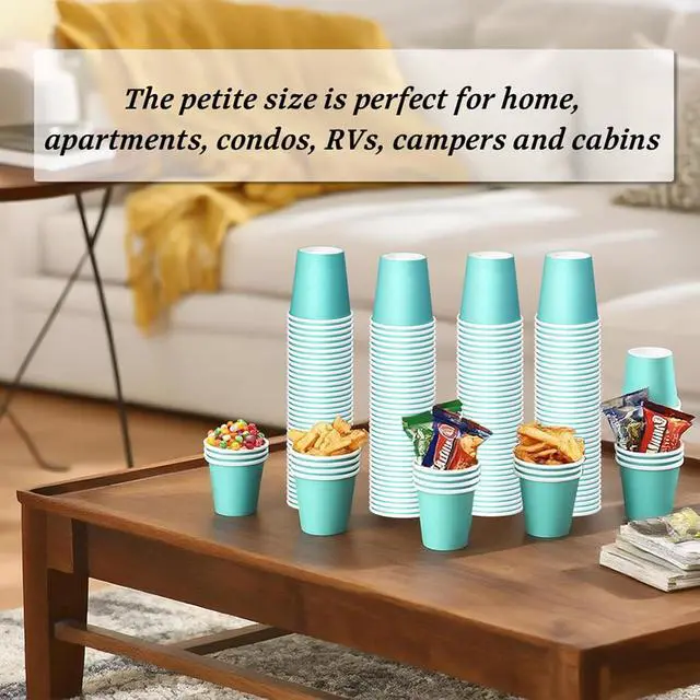 Alt view image 7 of 7 - 50 Pack 3 oz Paper Cups, Blue Bathroom Cups, Mouthwash Cups