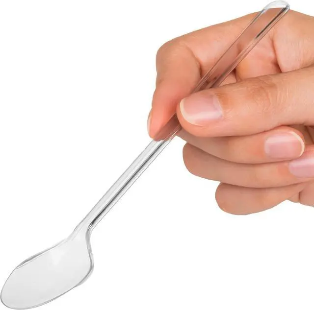 Main image of 50 pcs Mini Plastic Long 7 Inch Spoons for Smoothie, Dessert, Appetizer Cups, Ice Cream & Sundae Cups (Reusable Long Spoons 7" - 50CT)