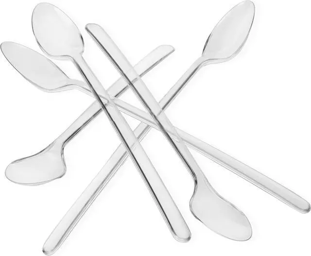 Alt view image 2 of 4 - 50 pcs Mini Plastic Long 7 Inch Spoons for Smoothie, Dessert, Appetizer Cups, Ice Cream & Sundae Cups (Reusable Long Spoons 7" - 50CT)
