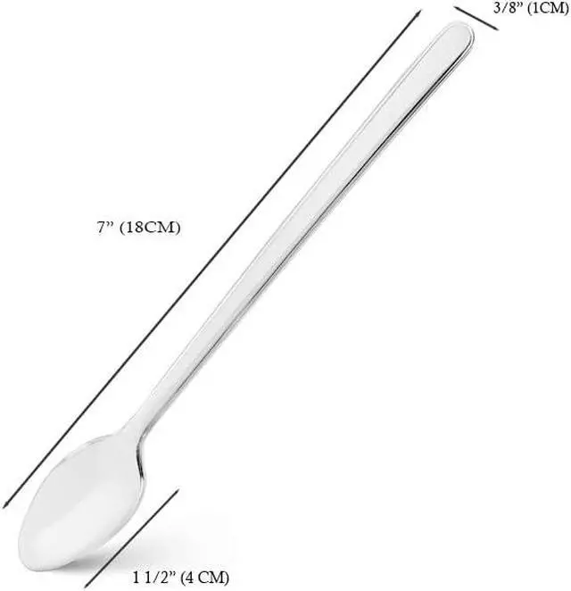 Alt view image 3 of 4 - 50 pcs Mini Plastic Long 7 Inch Spoons for Smoothie, Dessert, Appetizer Cups, Ice Cream & Sundae Cups (Reusable Long Spoons 7" - 50CT)