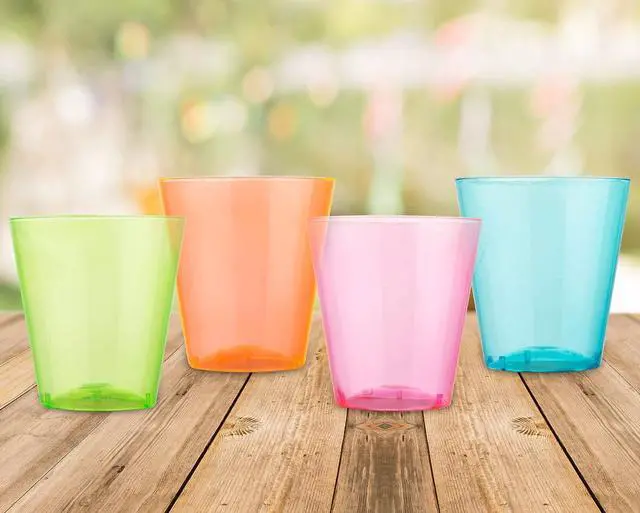 Alt view image 3 of 3 - Zappy 124 Neon Plastic Shot Glasses, 1 oz, Assorted Neon Colors, Disposable & Reusable, BPA Free, Perfect for Wedding Parties, Home Gatherings, Travel Events