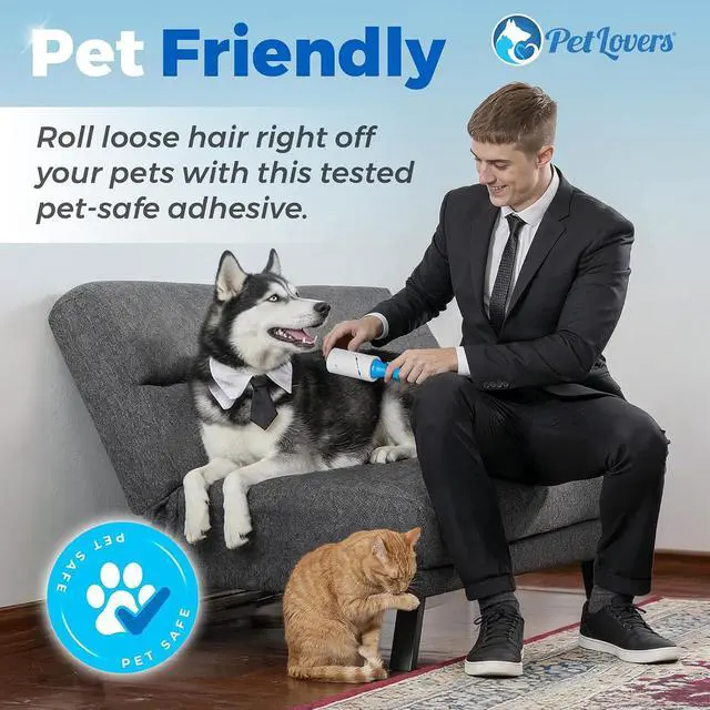 Alt view image 4 of 7 - PetLovers Extra Sticky Lint Roller Value Set 270 Sheets for Pet Hair Removal and Clothes, Dog and Cat Lint Remover, 3 Pack