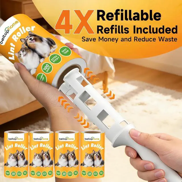Alt view image 4 of 7 - 600 Sheets Extra Sticky Lint Roller for Pet Hair
