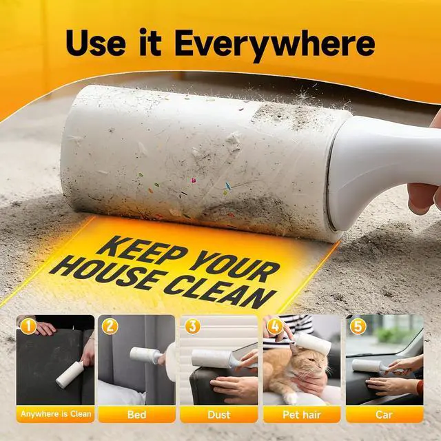 Alt view image 6 of 7 - 600 Sheets Extra Sticky Lint Roller for Pet Hair