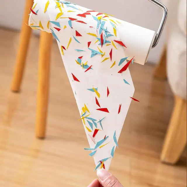 Alt view image 6 of 7 - 6.3 inch Large Lint Roller Refills for Pet Hair Extra Sticky Roller Refills 6.3 in Long Handle Lint Roller Replacement for Floor Carpet Couch Clothes (Pack of 4)