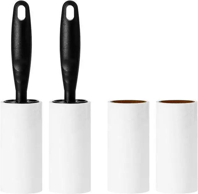 Main image of Lint Rollers for Pet Hair Extra Sticky Lint Roller for Clothes Lint Removal 4 Sticky Rolls with 2 Handles (Black/Black Handles & 4 Refills)