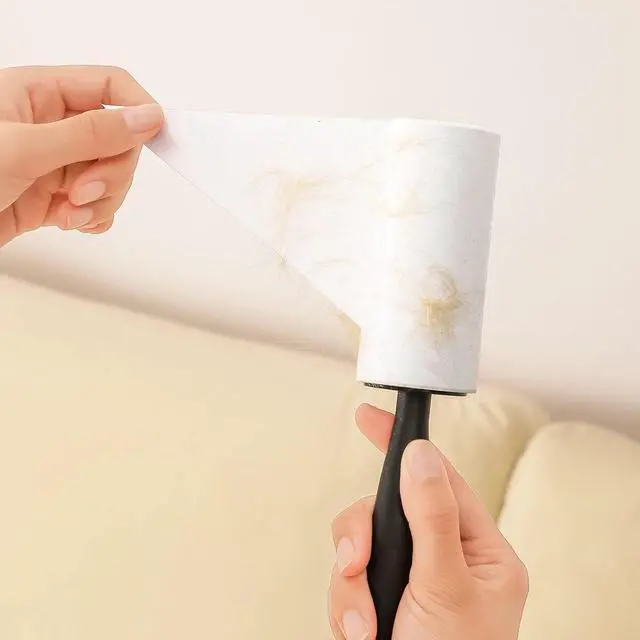 Alt view image 4 of 7 - Lint Rollers for Pet Hair Extra Sticky Lint Roller for Clothes Lint Removal 4 Sticky Rolls with 2 Handles (Black/Black Handles & 4 Refills)