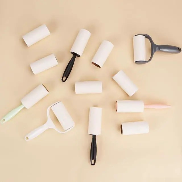 Alt view image 7 of 7 - Lint Rollers for Pet Hair Extra Sticky Lint Roller for Clothes Lint Removal 4 Sticky Rolls with 2 Handles (Black/Black Handles & 4 Refills)