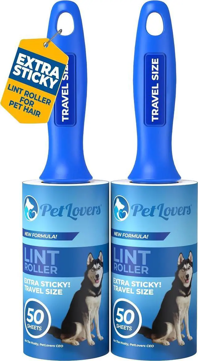 Main image of PetLovers Lint Rollers for Pet Hair Extra Sticky - Lint Remover for Clothes (2 Pack Travel Size)