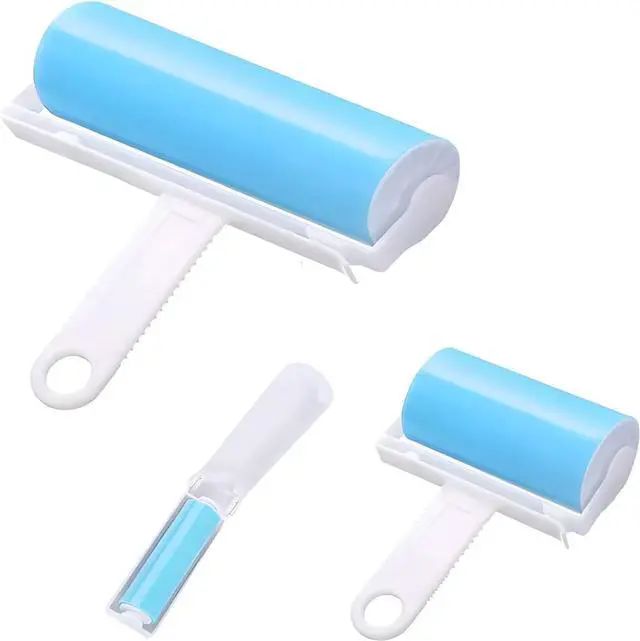 Main image of Reusable Travel Lint Roller 3 Pack, Washable Lint Roller Compact Pet Hair Remover Cleaner with Cover for Clothes, Pet Hairs, Include Large, Medium, Small Size