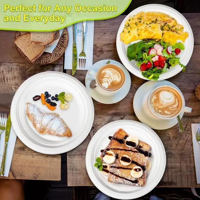 Alt view image 4 of 6 - Small Paper Plates 7 inch, 50 Pack Disposable Dessert Plates