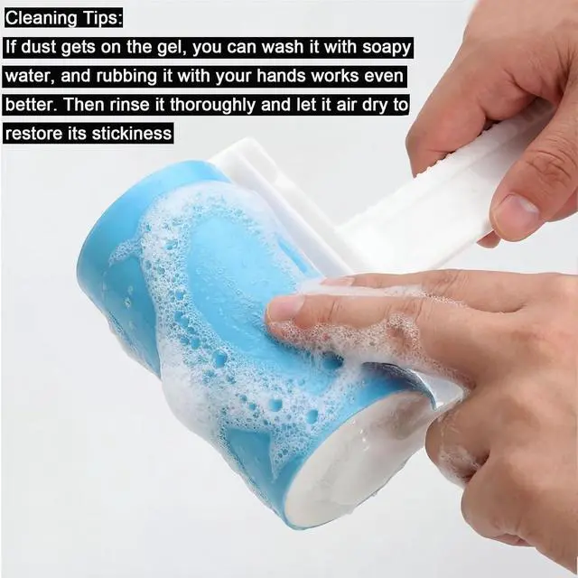 Alt view image 2 of 7 - Reusable Travel Lint Roller 3 Pack, Washable Lint Roller Compact Pet Hair Remover Cleaner with Cover for Clothes, Pet Hairs, Include Large, Medium, Small Size