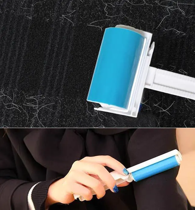Alt view image 2 of 6 - Reusable Sticky Lint Roller 2 Pack with Cover, Washable Portable Pet Hair Remover for Clothes, Travel, 1 Large and 1 Mini Size for Furniture, Car, Purse