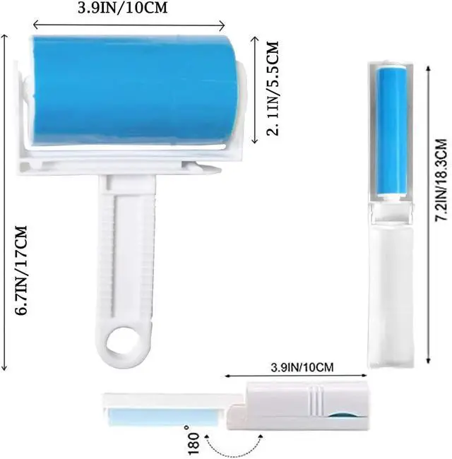 Alt view image 5 of 6 - Reusable Sticky Lint Roller 2 Pack with Cover, Washable Portable Pet Hair Remover for Clothes, Travel, 1 Large and 1 Mini Size for Furniture, Car, Purse