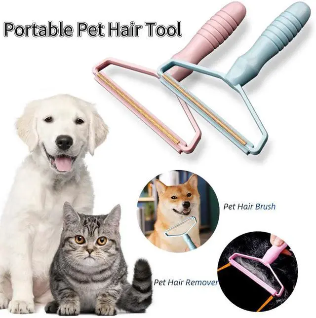 Alt view image 6 of 7 - Portable Fabric Shaver, Pet Hair Remover, Manual Lint Remover, Dog Cat Hair Remover for Carpet, Clothes, Furniture, Couch Blue 1pcs