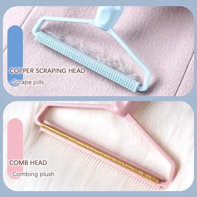 Alt view image 7 of 7 - Portable Fabric Shaver, Pet Hair Remover, Manual Lint Remover, Dog Cat Hair Remover for Carpet, Clothes, Furniture, Couch Blue 1pcs