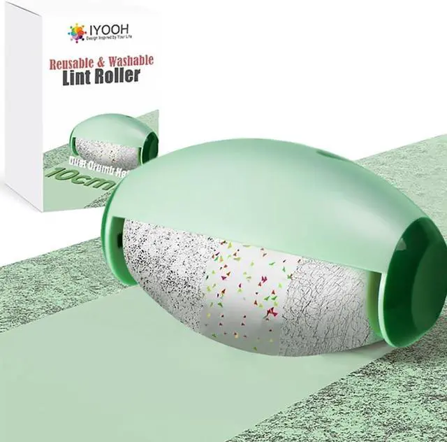 Main image of Reusable Lint Roller Ball, Mini Travel Size Lint Roller for Clothes, On The Go Small Portable Lint Ball Remover for Clothes and Pet Hair, Extra Sticky & Washable Gel (Green)