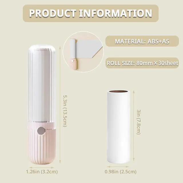Alt view image 2 of 6 - Compact Lint Remover with 150 Sheets, 1 Roller & 4 Refills, Pink