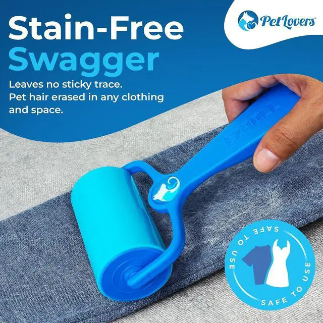 Alt view image 2 of 6 - PetLovers EzRoll Reusable Lint Roller - Sticky for Life & Multi-Purpose Pet Hair, Dust, & Lint Remover for Clothing, Upholstery, & Cars - Sustainable, Washable & Efficient