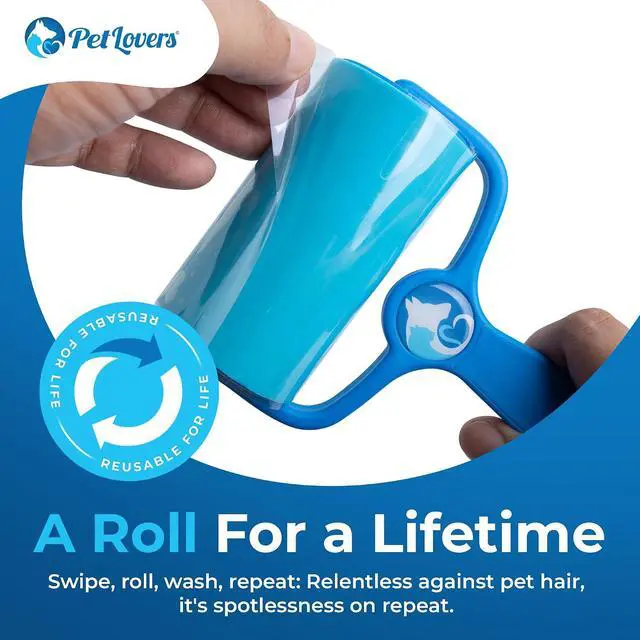 Alt view image 3 of 6 - PetLovers EzRoll Reusable Lint Roller - Sticky for Life & Multi-Purpose Pet Hair, Dust, & Lint Remover for Clothing, Upholstery, & Cars - Sustainable, Washable & Efficient