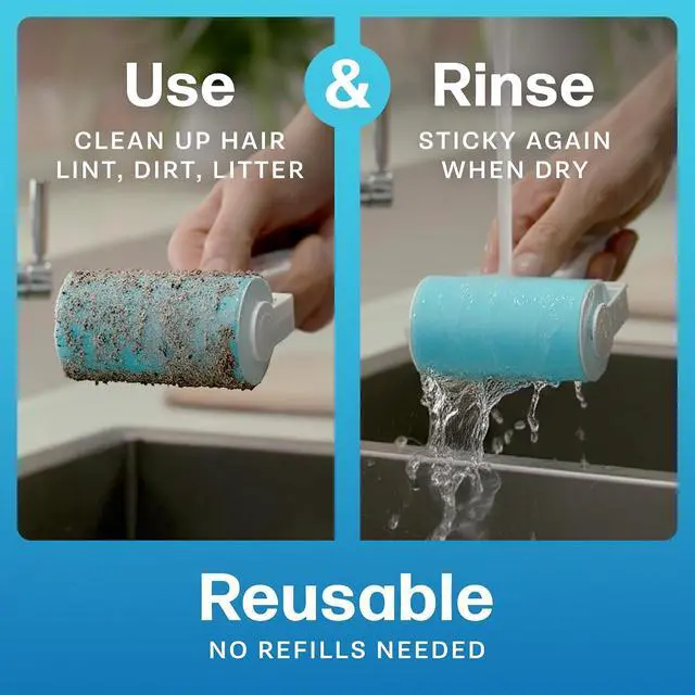 Alt view image 6 of 7 - Schticky 2-Piece Lint Roller Set, Reusable & Washable, Pet Hair Remover