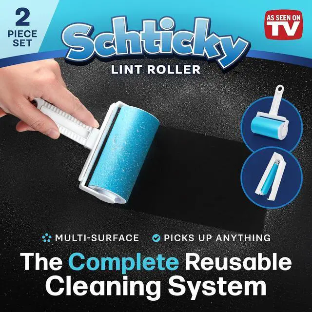 Alt view image 7 of 7 - Schticky 2-Piece Lint Roller Set, Reusable & Washable, Pet Hair Remover