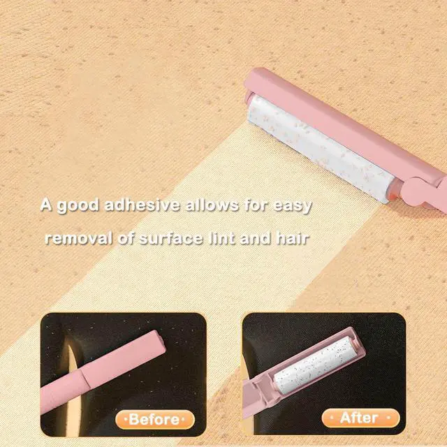 Alt view image 3 of 6 - Mini Reusable Lint Roller 6 Pack, Washable Sticky Gel Lint Remover, Pink