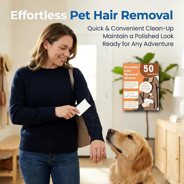 Alt view image 6 of 6 - Lint Roller for Pet Hair AITOLY Mini Sticky Strips, 50-Pack Portable Travel Lint Remover for Clothes & Dark Fabrics