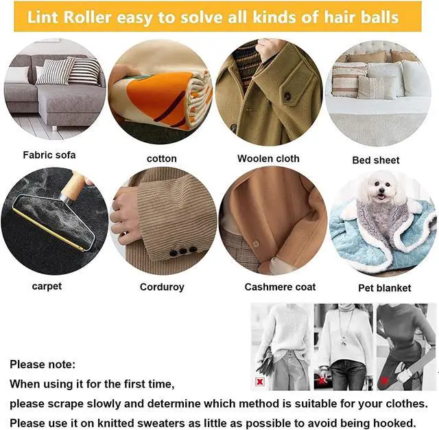 Alt view image 5 of 6 - Lint Remover,2 Pack Pet Hair Remover,Reusable Clothes Carpet Couch Furniture Fabric Shaver Lint Brush Carpet Scraper