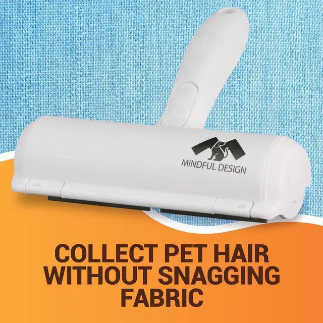 Alt view image 5 of 6 - Mindful Design Roller Pet Hair Remover and Reusable Lint Roller - Cat and Dog Hair Remover for Furniture, Couch, Carpet, Clothing and Bedding - Portable, Multi-Surface Fur Removal Tool