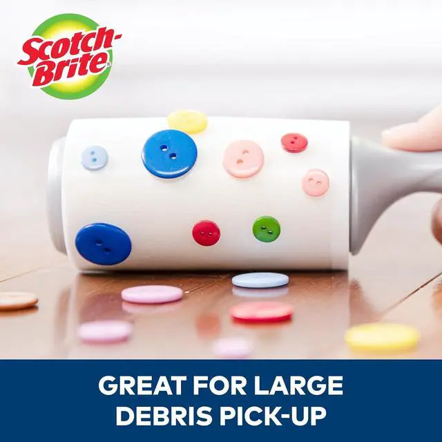 Alt view image 4 of 7 - 3M 830R-S-48 Scotch-Brite 50% Stickier Lint Roller-48 Sheets 4" X25.1