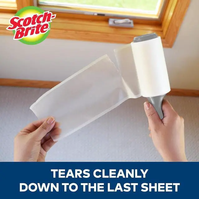 Alt view image 6 of 7 - 3M 830R-S-48 Scotch-Brite 50% Stickier Lint Roller-48 Sheets 4" X25.1