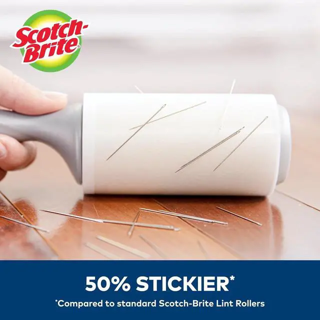 Alt view image 3 of 7 - 3M 830R-S-48 Scotch-Brite 50% Stickier Lint Roller-48 Sheets 4" X25.1