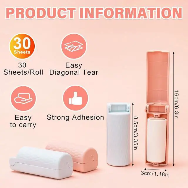 Alt view image 2 of 7 - 16 Pack Travel Lint Roller with 360 Sheets, Mini Portable Lint Remover