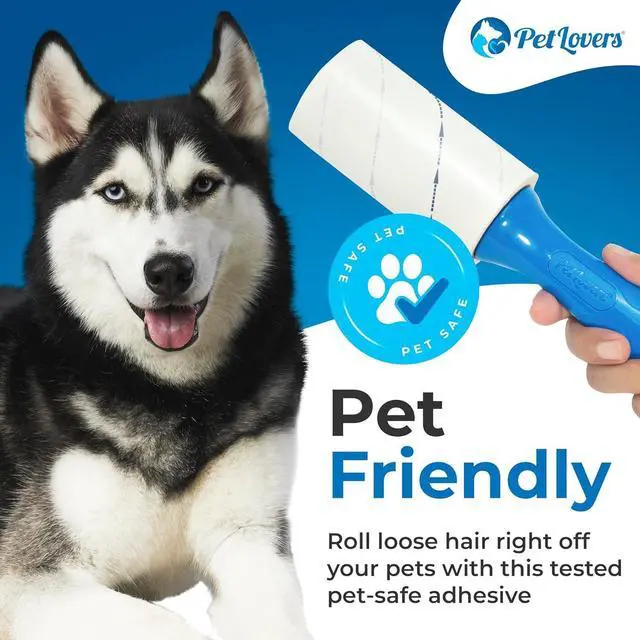 Alt view image 4 of 7 - PetLovers Extra Sticky Lint Roller Mega Value Set 450 Sheets for Pet Hair Removal and Clothes, Dog and Cat Lint Remover 5 Pack